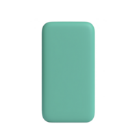 sleek, minimalist turquoise power bank with smooth finish, perfect for on go charging. Its compact design makes it easy to carry in bag or pocket, ensuring convenience and style png