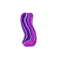 vibrant, abstract shape with flowing purple and pink stripes creates dynamic and artistic visual. wavy pattern adds sense of movement and energy to design png