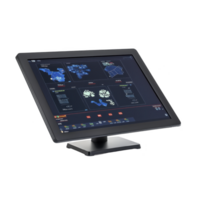sleek, modern touchscreen display showing digital interface with various data visualizations and maps, set on minimalist stand. screen is angled for easy viewing, ideal for tech environments png