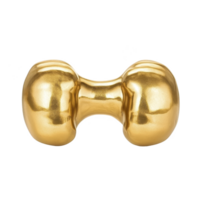 shiny golden dumbbell with smooth, reflective surface, isolated on transparency background, symbolizes luxury and fitness. elegant design adds touch of sophistication to any workout space png