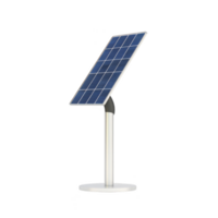 solar panel mounted on sleek, modern stand is displayed against plain background, showcasing its clean design and efficient energy solution png