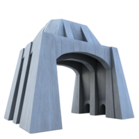 This features modern, abstract architectural structure with geometric design, made of concrete. structure has monumental and futuristic appearance, with large arches and angular lines png