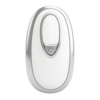 sleek, modern white and silver handheld device with minimalist design, featuring central button and smooth contours, ideal for personal care or grooming png
