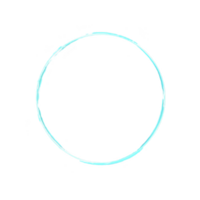 glowing blue circle with rough, hand drawn appearance stands out against transparency background, creating minimalist and modern design png
