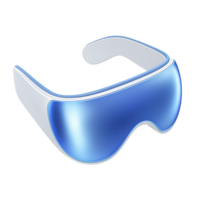 sleek, futuristic virtual reality headset with glossy blue visor and white frame, designed for immersive experiences and advanced technology applications png