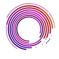 vibrant circular design with concentric rings in shades of purple, pink, and red, creating dynamic and modern abstract pattern. gradient effect adds depth and movement to image png