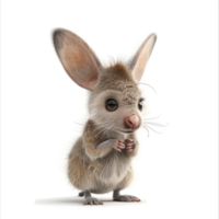 Cute digitally rendered marsupial, posed in front view. png