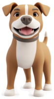 Smiling cartoon dog with a friendly expression. png