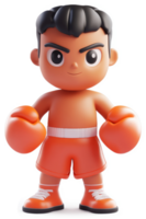 Cartoon boxer character stands ready for a match. png