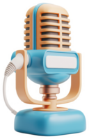 Retro microphone design with vintage aesthetics. png