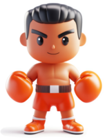 man cartoon boxer character in fighting stance png