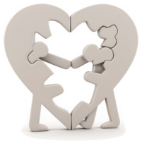 Two figures forming a heart shape, symbolizing unity and love. png