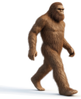 Large, hairy creature walks forward against a black background. png