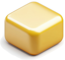 Gold cube, a smooth, glossy, 3d rendering. png