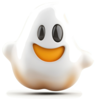 Smiling ghost emoticon, digitally rendered. png