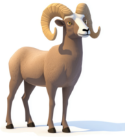 3D render of a desert bighorn sheep. png