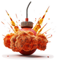 Exploding bomb, a vibrant visual representation of destruction. png