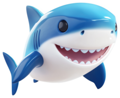 Cartoon shark with a friendly expression. png