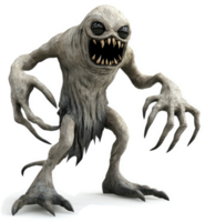 Frightful, monstrous creature with menacing features. png