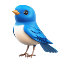 A cheerful, 3D rendering of a bluebird. png