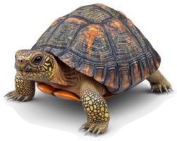 A speckled turtle with a patterned shell. png