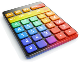 Colorful digital calculator with arithmetic functions. png