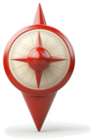 Red directional pointer with a circular compass. png