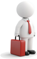 3D rendering of a businessperson with briefcase. png