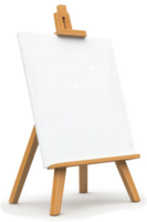 Empty easel with blank canvas for artistic creation. png