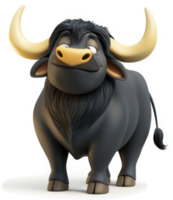 Cartoon bull character with a cheerful expression. png