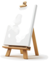 Empty easel with blank canvas, ready for artistic creation. png
