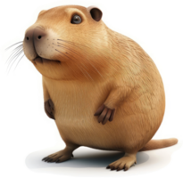 3d rendering of a plump, curious groundhog. png