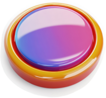 Vibrant, colorful, round button with gradient effect. png