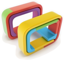 Colorful overlapping rectangular shapes create an interesting visual effect. png