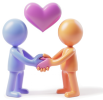 Two figures holding hands, a symbol of affection and unity. png