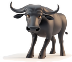 Cartoon buffalo stares directly at the viewer. png