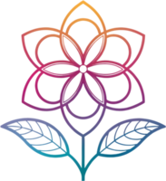 Creative logo element with colorful abstract flower bloom. . png