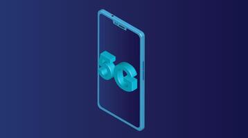 illustration of a futuristic 5G mobile device, showcasing sleek design and advanced connectivity, symbolizing next-gen communication vector