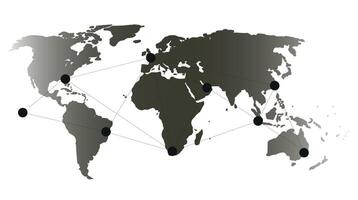 Flat-style world map illustration highlighting continents and oceans, symbolizing global geography, travel, and international connection vector