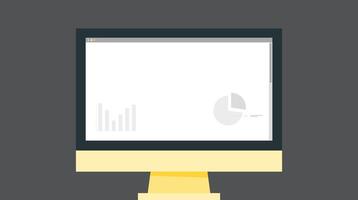 illustration of a computer screen with a sleek design, showcasing modern technology, minimalism, and clean lines, perfect for digital workspaces and tech-focused environments vector