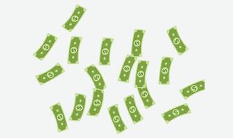 illustration of money bank notes falling from the top, symbolizing wealth, abundance, financial gain, and success vector