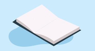 Flat illustration of a flipping book viewed from the side, showcasing the pages in motion with a clean, simple style, symbolizing reading, knowledge, and education in a minimalist design. vector