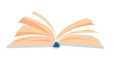 illustration of a flipping book viewed from the side, showcasing the pages in motion with a clean, simple style, symbolizing reading, knowledge, and education in a minimalist design. vector