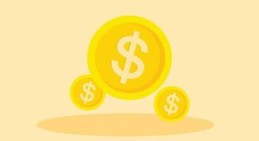 Flat design of stacked and scattered money coins casting soft shadows on a solid background, symbolizing wealth, savings, economy, and financial growth in a clean, modern visual style. vector