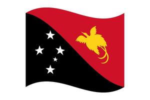 Wavy Flag of Papua New Guinea, isolated on transparent background. Flag of the Independent State of Papua New Guinea. illustration. vector