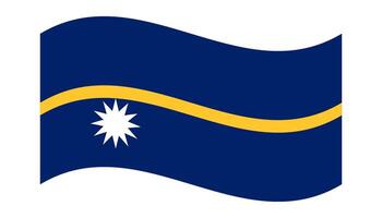 Wavy Flag of Nauru, isolated on transparent background. Flag of the Republic of Nauru. Oceania. illustration. vector