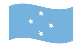 Wavy Flag of Micronesia, isolated on transparent background. Civil flag of the Federated States of Micronesia. Oceania. illustration vector