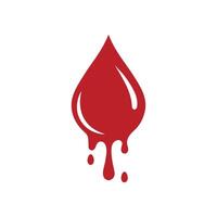 Red blood drop silhouette isolated on white background vector