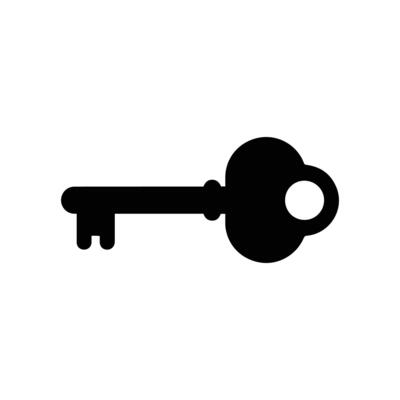 House key silhouette icon symbol isolated