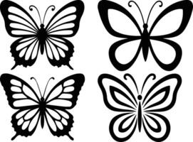 Elegant Minimalist Butterfly Set Clean Silhouettes for Branding and Graphic Projects vector